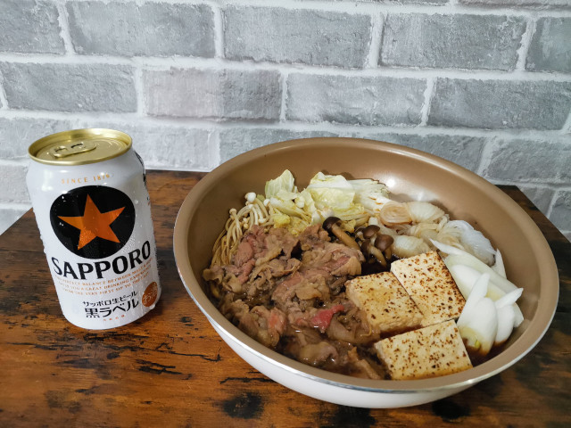 すき焼きとビール